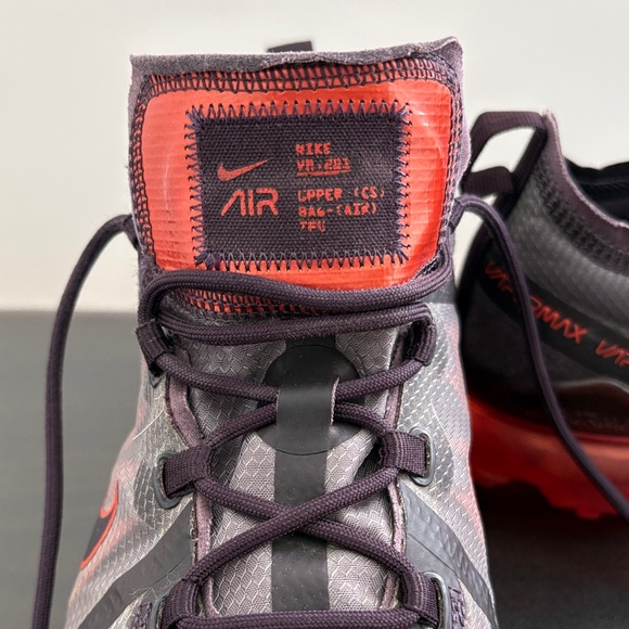 Nike Vapor Max Men's Gray and Red Athletic Shoes - Picture 6 of 12